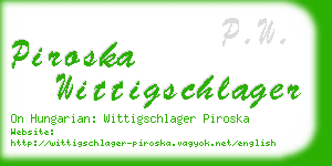 piroska wittigschlager business card